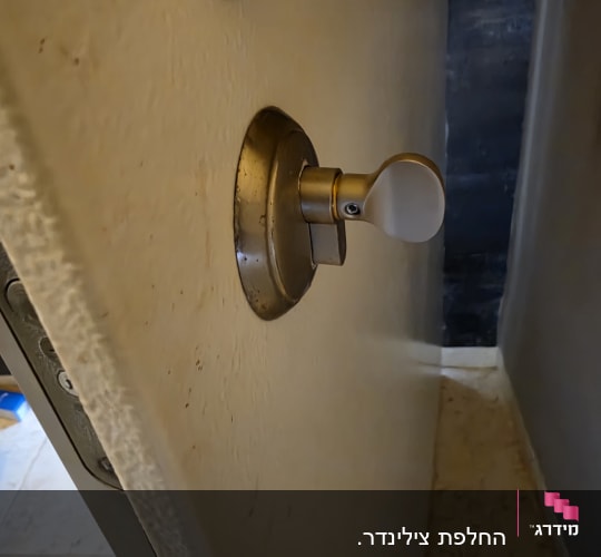 מנעול דלת עם ידית מתכת